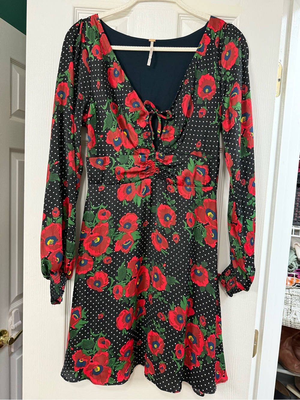 Free People Long-Sleeve Floral Mini Dress